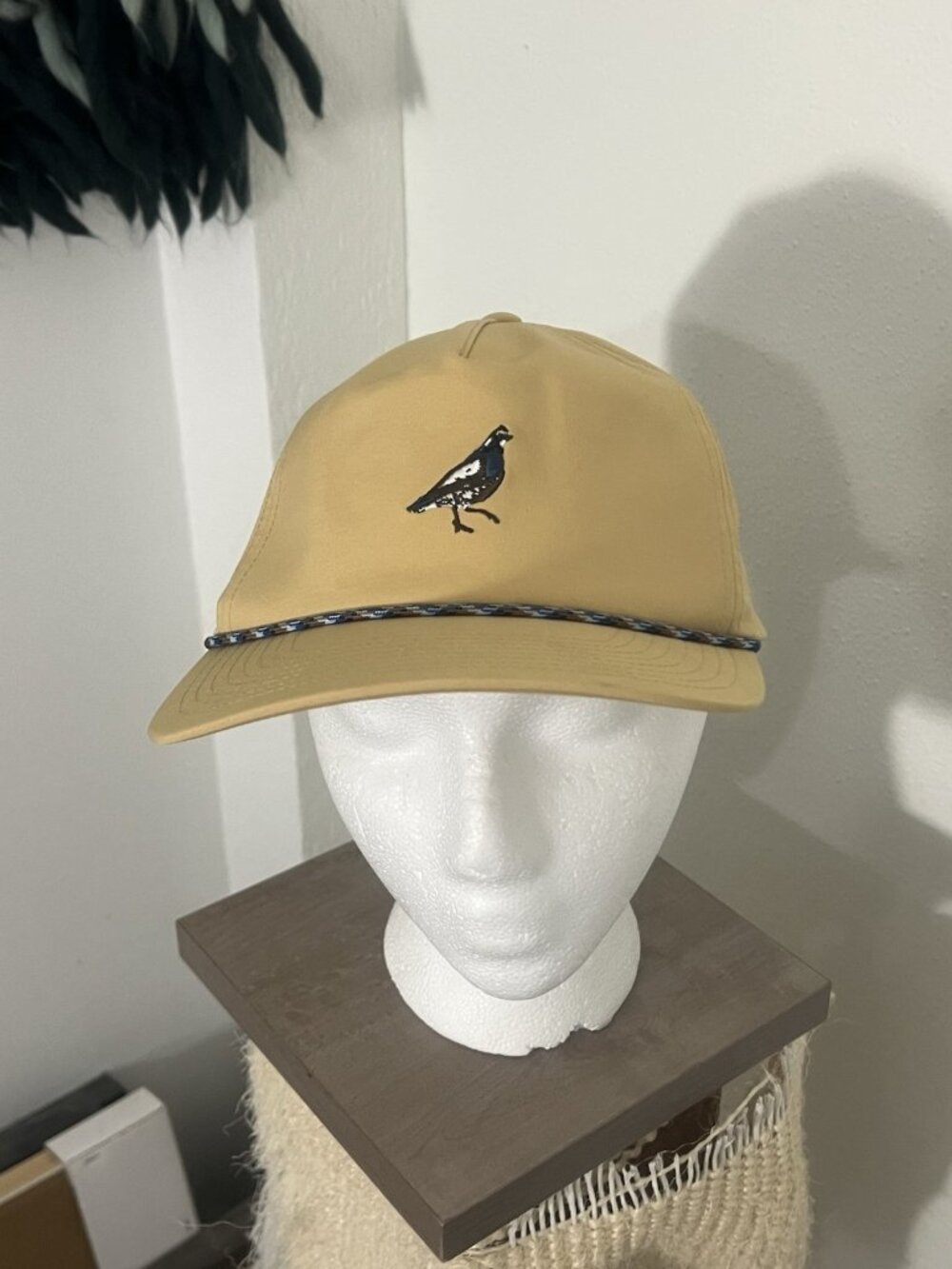 Poncho Outdoors Hat Cap Snapback Bird Quail Rope Embroidered Performance Yellow